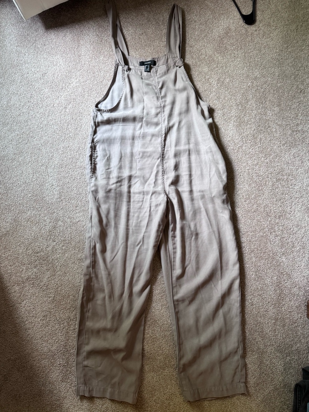 Forever 21 Taupe Utility Strap Jumpsuit